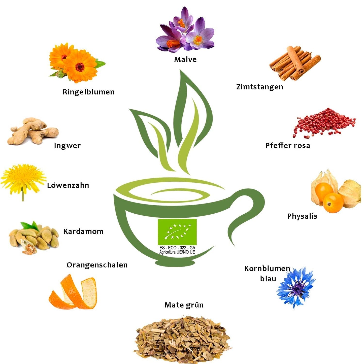 VITSTORM® Slim Tea Cardamome – Thé BIO Yerba Mate – Thé détox et diurétique – 100G