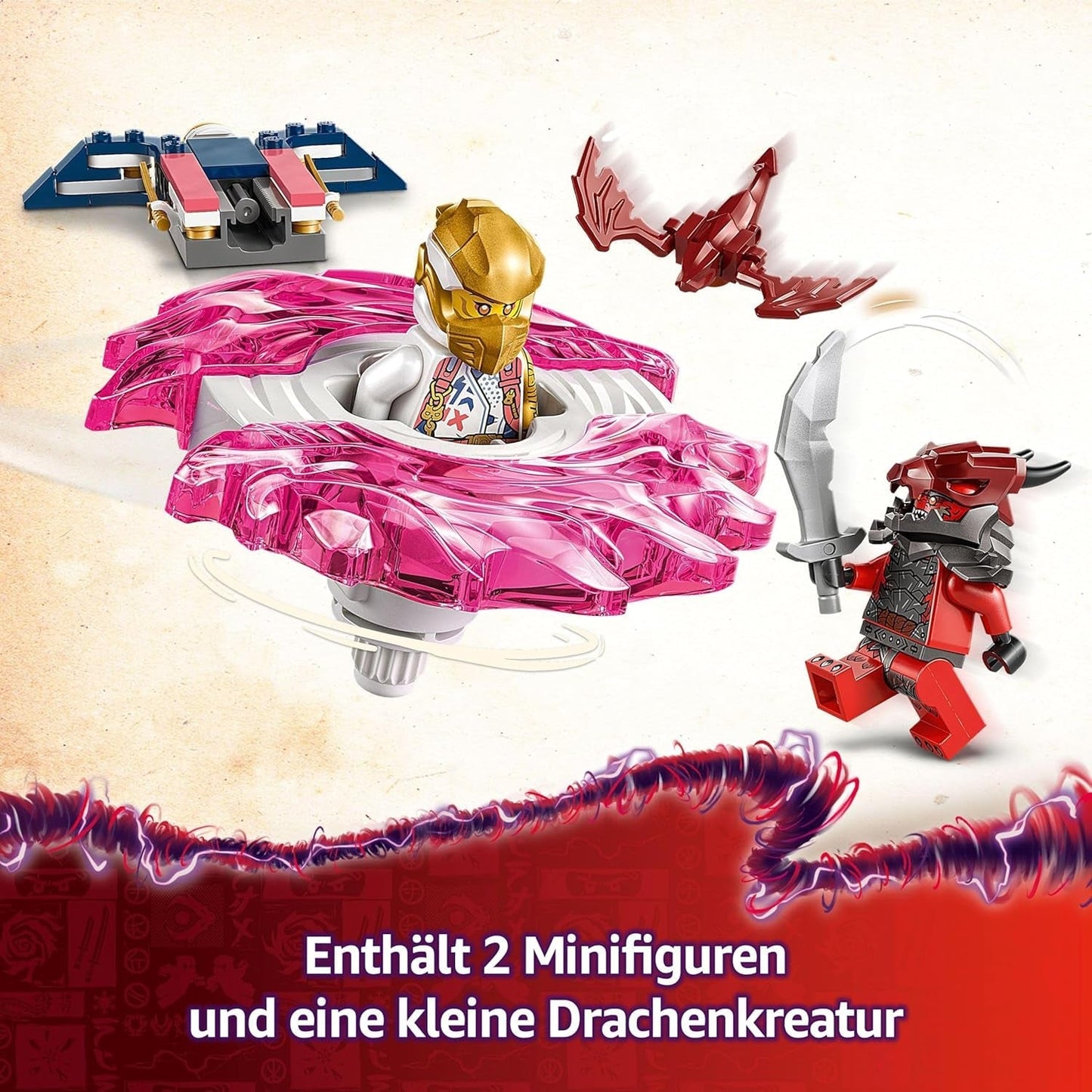LEGO NINJAGO Le dragon Spinjitzu de Sora - Jouet Ninja d'action avec 2 figurines - Petit ensemble de jeu pour enfants - Idée cadeau pour garçons et filles de 6 ans 71824 Jeux de construction Besuche den LEGO-Store