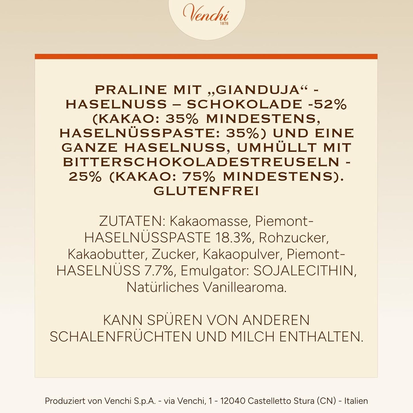 Venchi – Chocoviar Gianduia, pralines en sachet de 1 kg, chocolat Gianduia produit exclusivement avec des « noisettes des forêts du Piémont », sans gluten, sans colorants artificiels et sans conservateurs