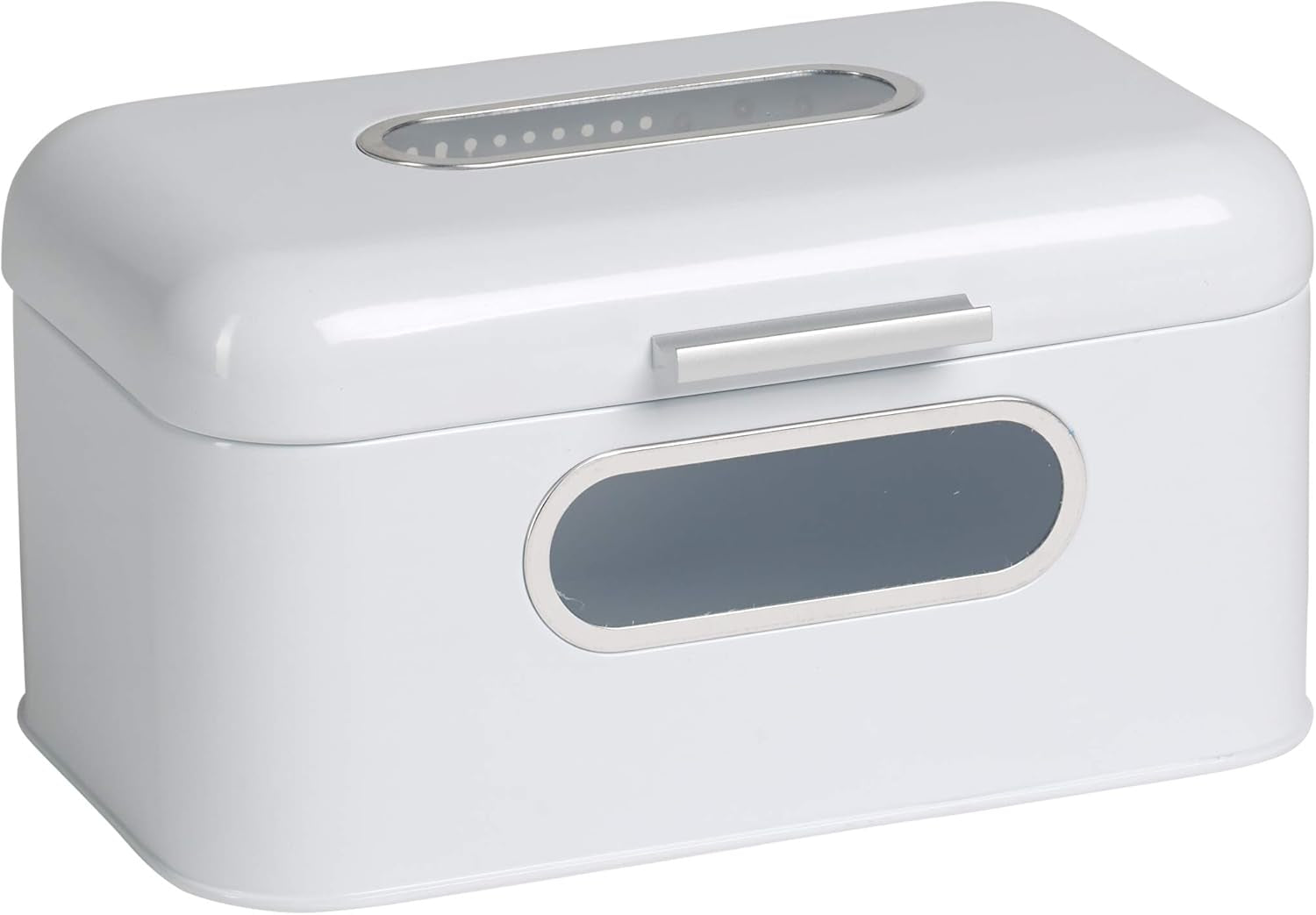 ECHTWERK Corbeille à Pain Rétro en Métal avec Fenêtre de Visualisation et Couvercle, Lot de 3 Boîtes de Rangement Élégantes, Capacité 1,4 L, Boîtes de Conservation Alimentaires Rouges Naty Shop Blanc S Simple