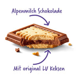 Milka LU – Chocolat au lait alpin avec biscuits LU croquants – 87g