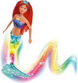 Simba 105733656 - Poupée Sirène Étincelante Steffi Love (39 cm) - Jouet imperméable arc-en-ciel lumineux à couleur changeante pour enfants de 3 ans et plus