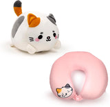 Puckator Swapseazzz Oreiller de voyage en peluche 2 en 1 Lola La Gatta Blanc Oreillers de voyage standard Naty Shop Titre par défaut