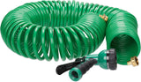 Relaxdays Tuyau spiralé extensible jusqu'à 20 m Tuyau d'arrosage flexible avec pulvérisateur d'eau 7 modes de pulvérisation Vert