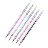 5 pièces Nagel Pinsel Set, Nageldesign Pinsel, outils de pointage Nail Art, stylo acrylique professionnel à double extrémité pour Nail Art Design