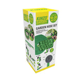 Tuyau d'arrosage flexible Kinzo 20 m - incl. Accessoire de tuyau - Tuyau flexible avec tête de pulvérisation avec 7 positions de pulvérisation - Plastique - Vert/Gris