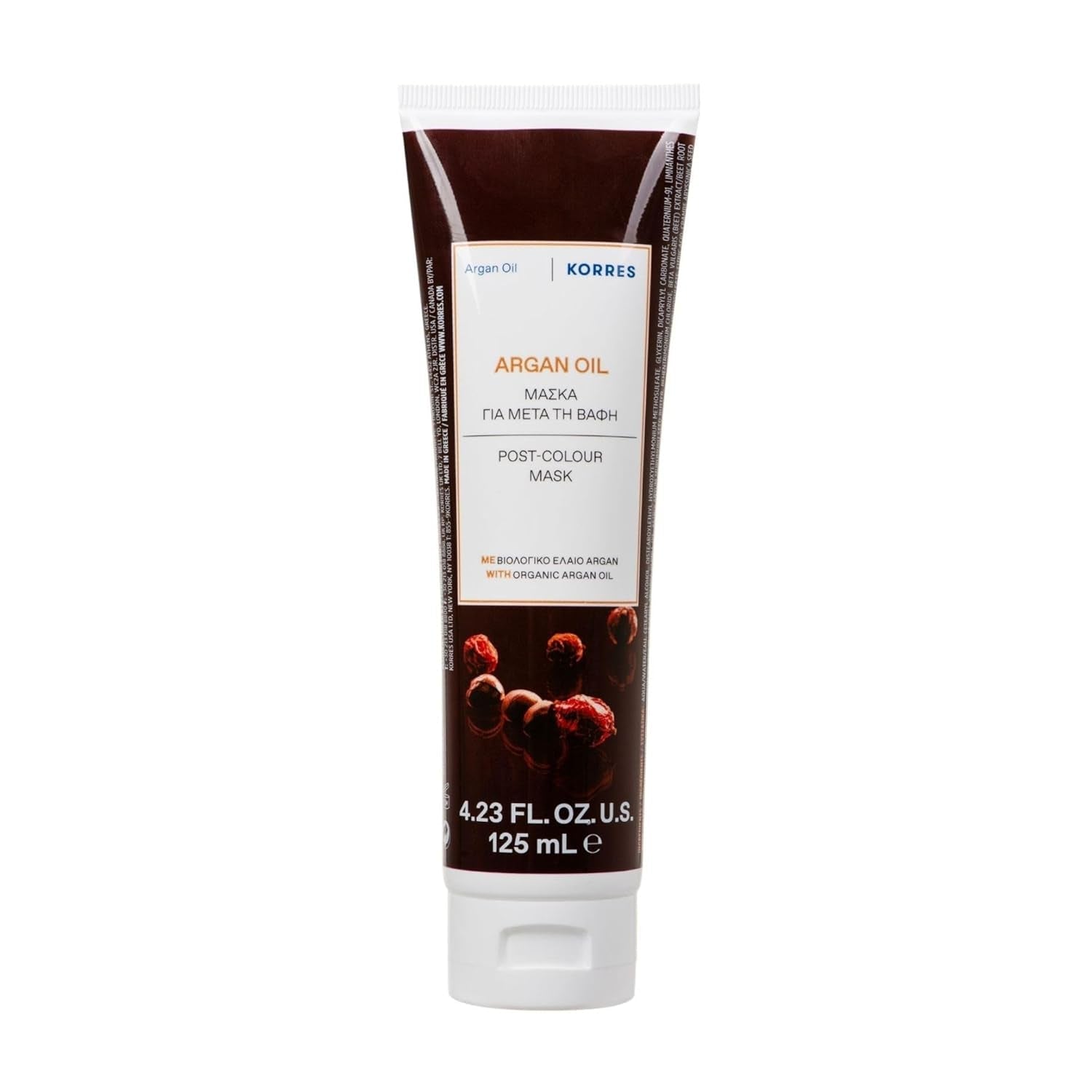 KORRES ARGAN OIL masque capillaire, masque nourrissant à l'huile d'argan, beurre de karité et protéine de blé, idéal pour cheveux colorés, vegan, 125 ml Naty Shop masque capillaire Titre par défaut