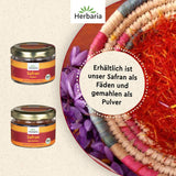 Herbaria Safran-Fäden bio 0,5g im Glas – Bio Safran-Fäden aus dem bereicht Safran-Ort Taliouine in Marokko – Safranfäden in Premium Bio-Qualität – Saffron Premium - Safran première catégorie