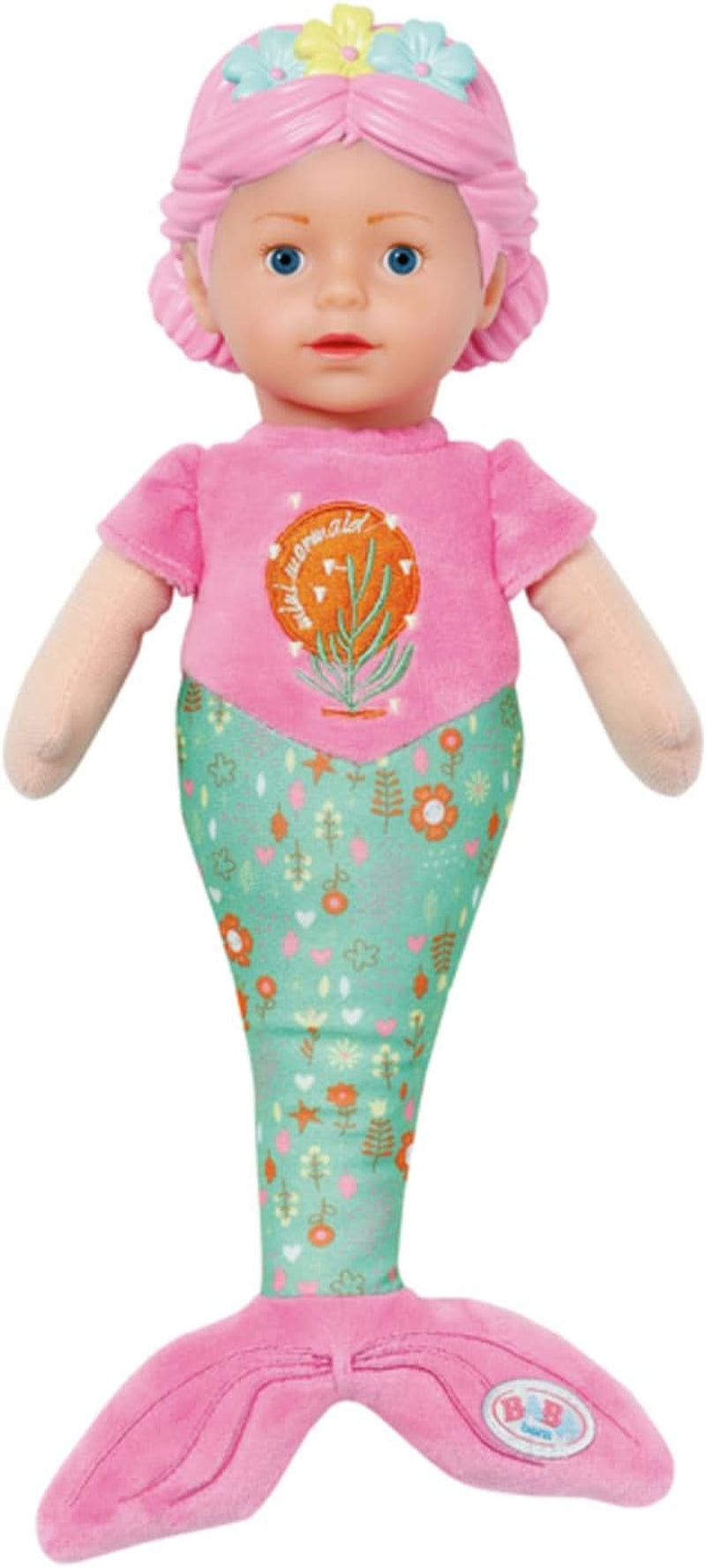 BABY born Sirène pour bébés, poupée douce lavable, poupée sirène avec tête en vinyle souple, 33 cm de haut, 832288 Zapf Creation