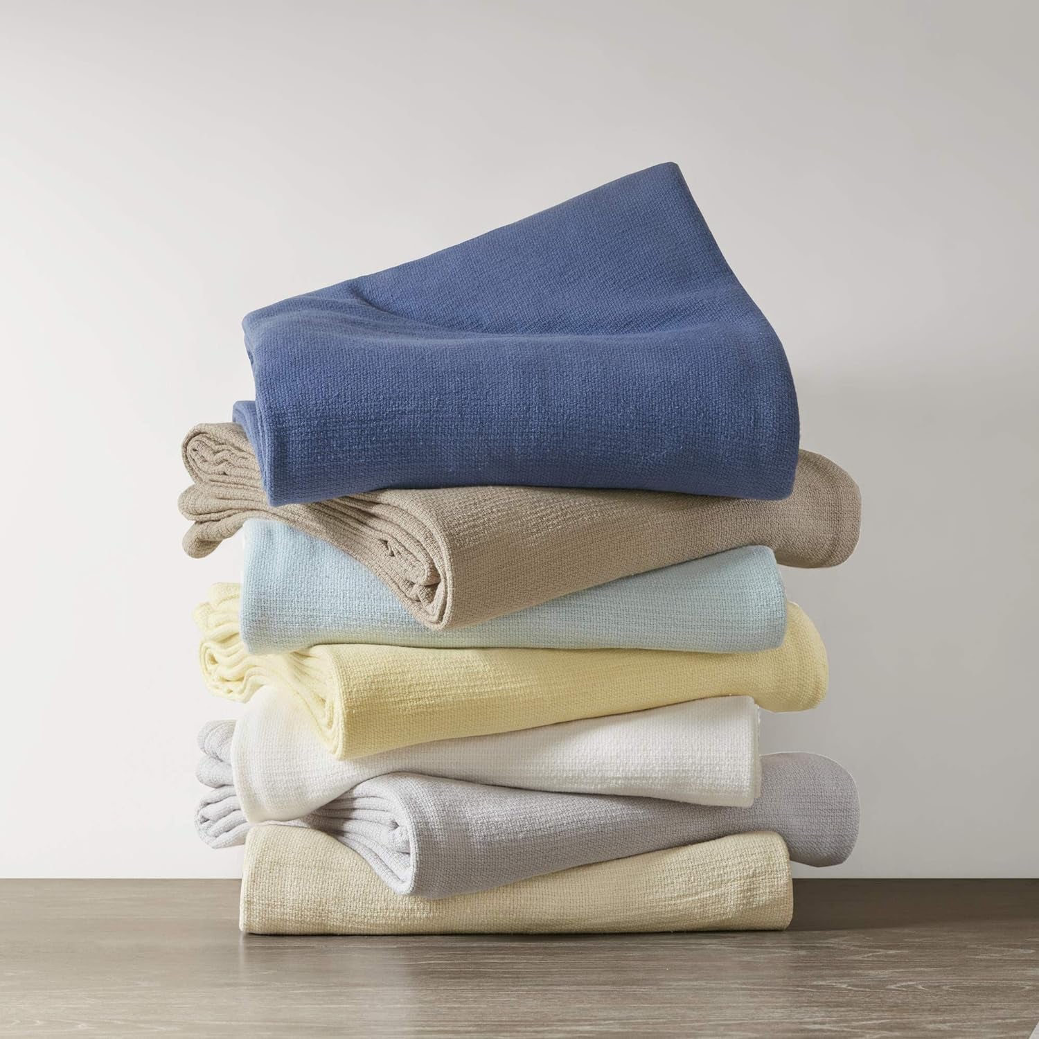 Couverture double en coton gris Madison Park Freshspun Wicker Lits et couvertures Madison Park