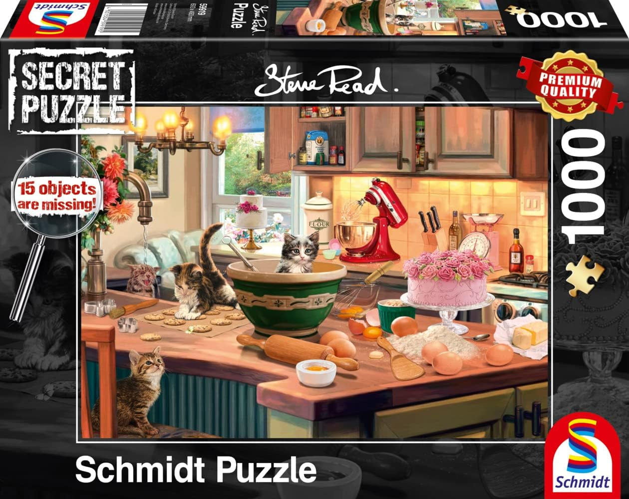 Schmidt Spiele 59919 Puzzle secret, À la table de la cuisine, 1 000 pièces, Coloré, Grand Puzzle Naty Shop Titre par défaut