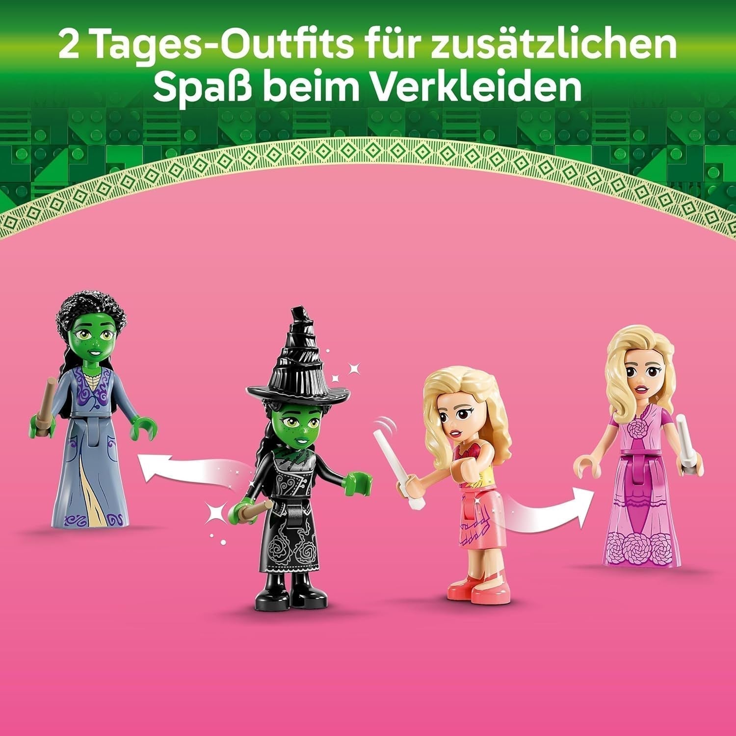 LEGO Wicked Glinda et Elphaba's Bedroom - Maison de poupée avec 2 mini poupées Les Sorcières d'Oz, des accessoires sympas dont des fleurs et des tenues - Jouet créatif pour les filles de 8 ans et plus et les fans - 75683 Jeux de construction Besuche den LEGO-Store
