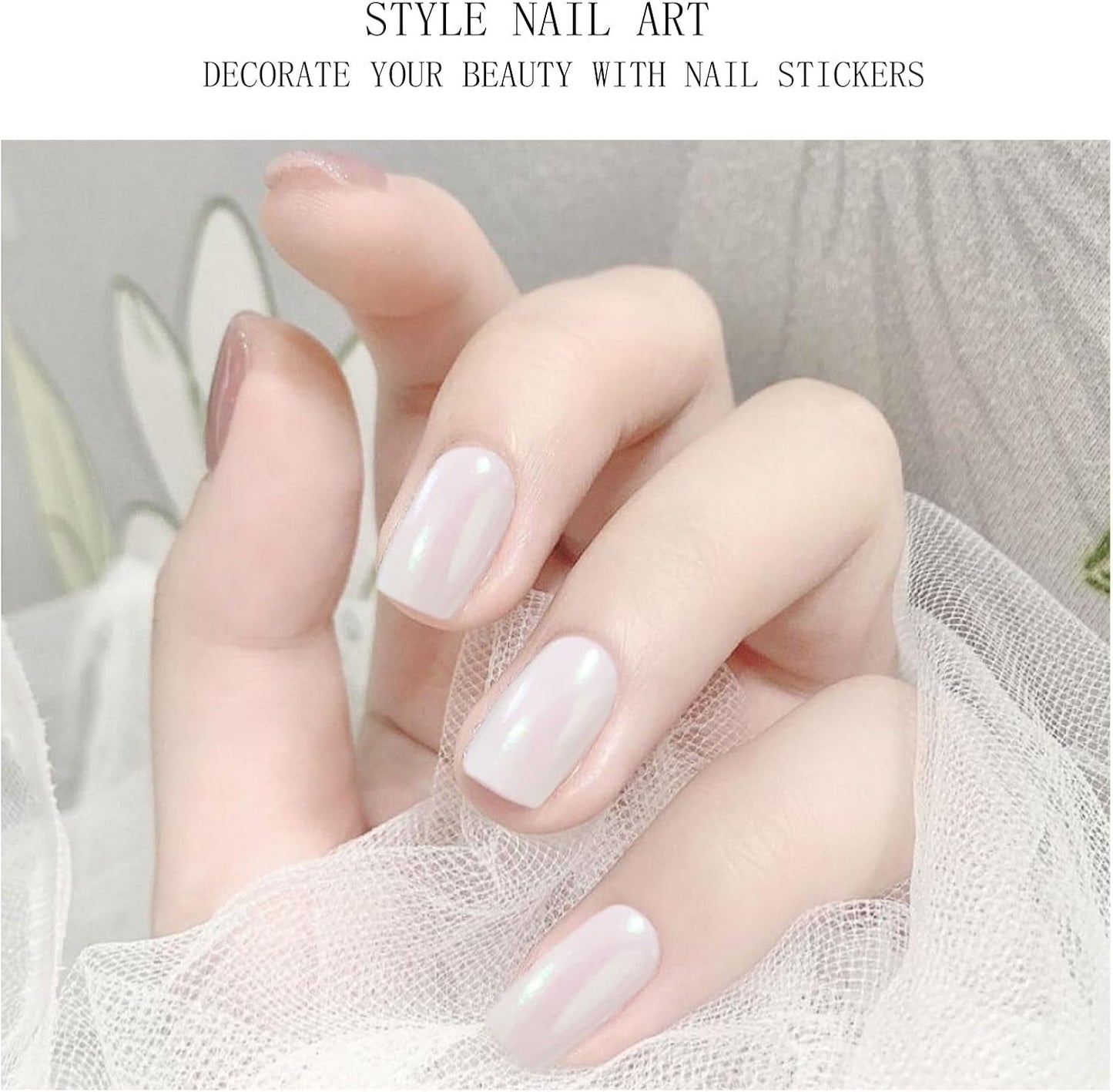 JMEOWIO feuille d'ongle paillettes Gel feuille d'ongle auto-adhésif autocollant d'ongle durcissement UV accessoires de conception de décoration d'ongle
