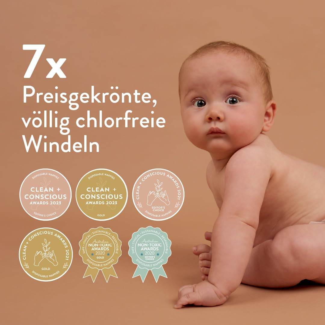 Couches bébé taille 3M (4-8 kg) - 1 sachet de 28 - Sans substances nocives, écologiques, très absorbantes, adaptées à un usage nocturne, ultra fines et douces - Fabriquées au Danemark