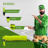 Amig - Tuyau spiralé | Fabriqué en polypropylène | Extensible jusqu'à 7,5 m | Comprend une lance d'irrigation, un adaptateur et 2 joints | Vert pistache