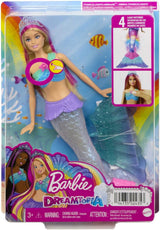 Barbie Dreamtopia Poupée sirène lumineuse magique aux cheveux blonds, poupée Barbie avec queue de sirène, convient comme cadeau pour les enfants de 3 ans et plus, HDJ36
