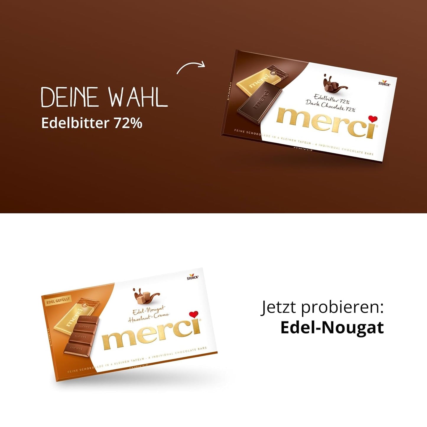 Tablettes de chocolat noir 72% – 5 x 100 g – Les plus fins carrés de chocolat noir – Chocolat enveloppé dans une feuille d'or