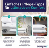 ZenPur Oreiller orthopédique cervical 40 x 60-13 cm, oreiller de tête en mousse à mémoire de forme – Oreiller de sommeil ergonomique pour le cou et les épaules, certifié Oeko-TEX