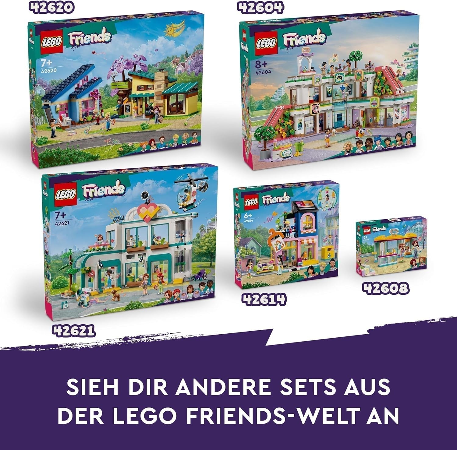 LEGO Friends Maison familiale Olly et Paisley, maison de poupée avec figurines et accessoires, ensemble maison à deux étages et cabane dans les arbres, cadeau créatif pour filles et garçons à partir de 7 ans 42620 Ensembles de construction Besuche an LEGO-Store
