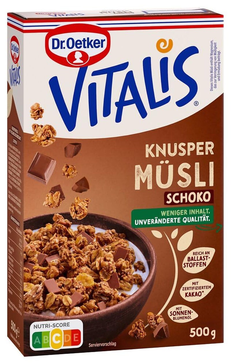 Dr. Oetker Vitalis Classic Crispy Muesli : Grand paquet de muesli croustillant pour petit-déjeuner aux raisins secs, 1 paquet, 1,5 kg