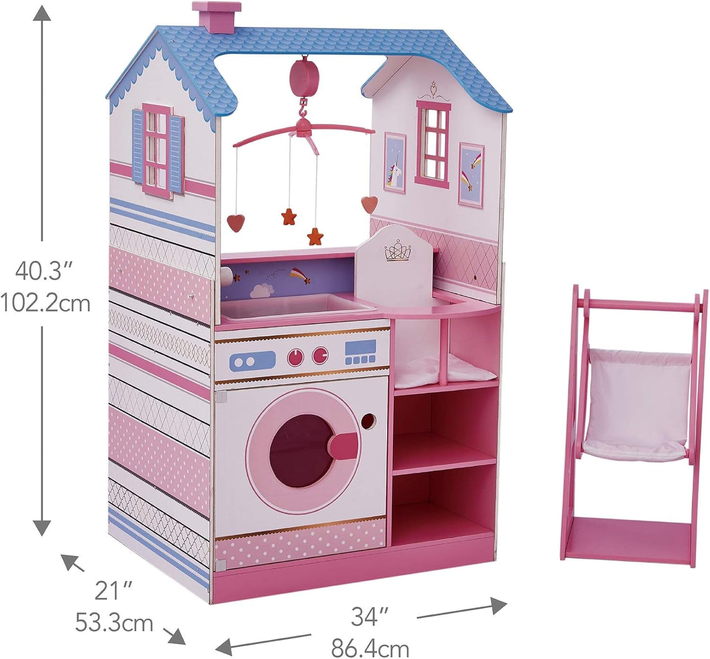 Olivia's Little World Teamson Kids Poupées en bois, 45 cm, double face, pour enfants TD-11460W