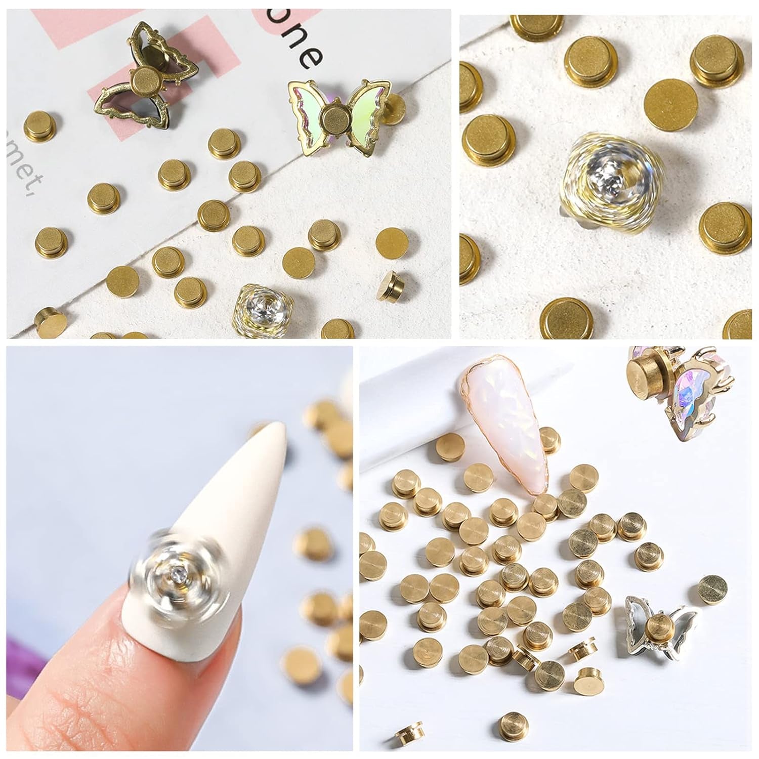 Breloque rotative pour Nail Art, 20 pièces, breloques rotatives pour ongles, roulement rotatif pour Nail Art, bricolage, artisanat, accessoires