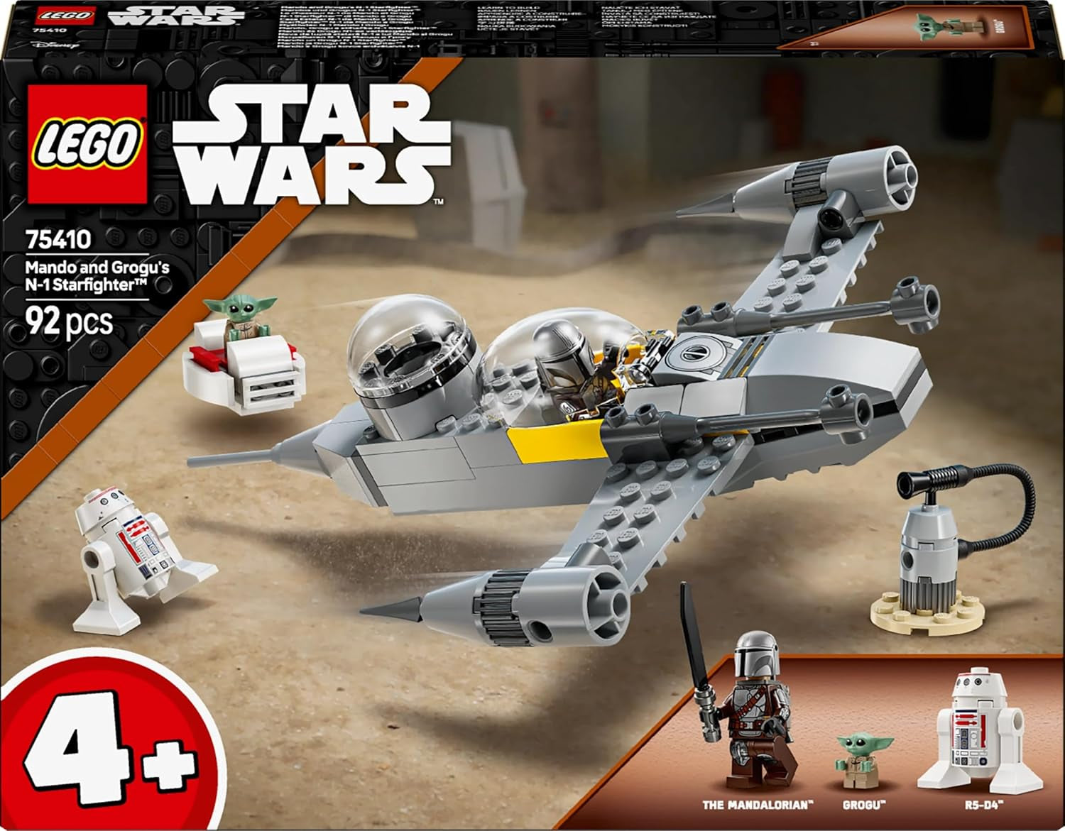 LEGO Star Wars 75410 Mandos et Grogus N-1 Starfighter avec figurines Mandalorian, Grogu et R5-D4, y compris une colonne à construire, un kit de démarrage de vaisseau spatial pour garçons et filles à partir de 4 ans Jeux de construction Beuche den LEGO-Store