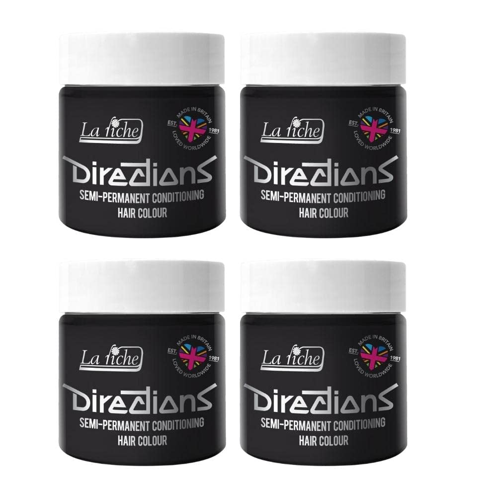 Directions coloration semi-permanente 100 ml boîte 4 pack (Pillarbox Red) Naty Shop Teinture cheveux Ébène 100 Ml (pack de 4)