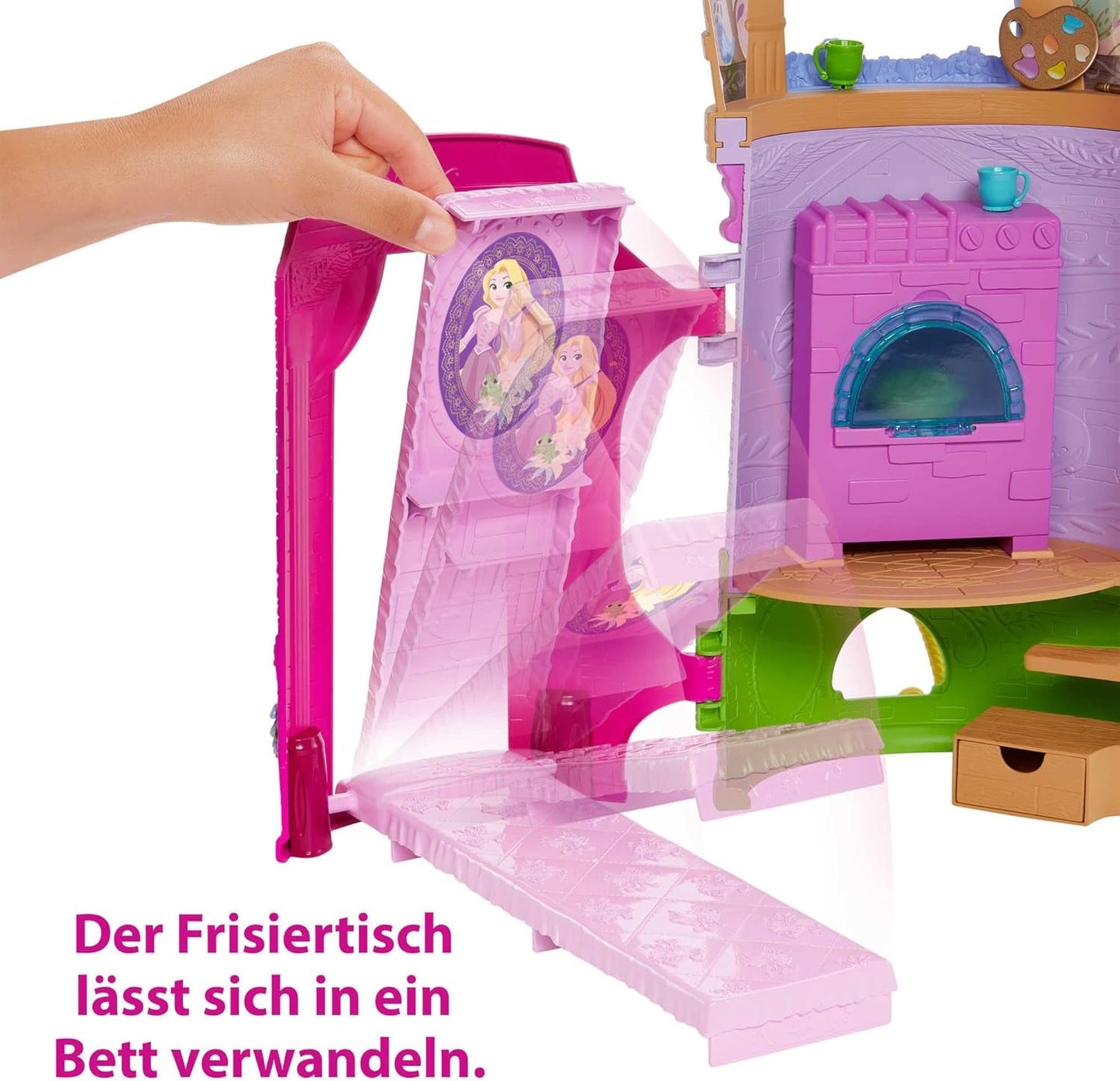 Disney Princess HMV99 - Poupée mobile Raiponce et tour de jeu amusante tout autour, 6 aires de jeux et 15 accessoires, inspirée du film Disney, jouets pour poupées de 3 ans Naty Shop Dolls