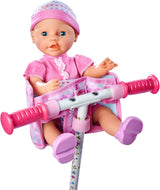 Simba 105560018 - Siège de vélo nouveau-né avec ceinture, accessoire de poupée, siège en tissu, ceinture de sécurité, guidon Velcro, pour poupées de 30 à 43 cm, à partir de 3 ans