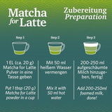 Matcha pour latte Mélange de thé vert au sucre de canne, 400g, végétalien, pour 20 portions