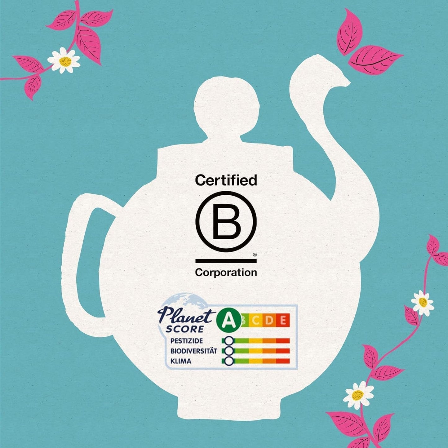 Cupper Thé blanc biologique, framboise, 20 sachets, 34 g (paquet de 4)