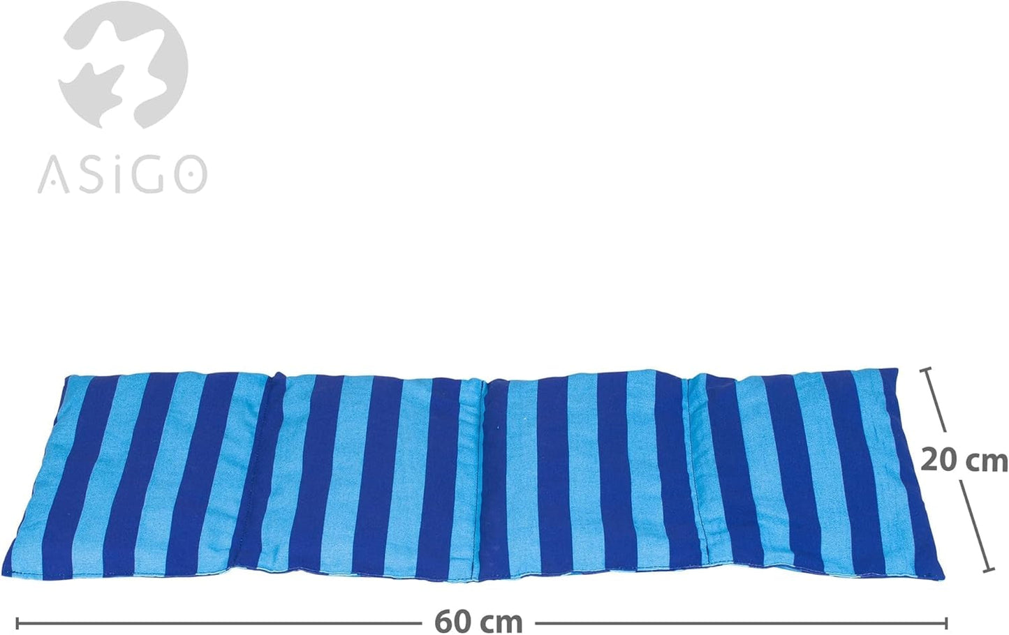 Oreiller en noyaux de cerise Passe au micro-ondes et au four - Bleu avec rayures et pois I Fait à la main I Fabriqué en Allemagne I Env. 20 X 60Cm I Coton Oeko-Tex I Oreiller nuque Oreillers orthopédiques cervicaux Naty Shop