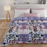 PETTI Artigiani Italiani - Couette d'hiver, Couette d'hiver, Couette simple, Double face, Impression monochrome et numérique, microfibre 100% hypoallergénique, Made in Italy Couettes et couettes Naty Shop Girlcool 160 X 190 Cm