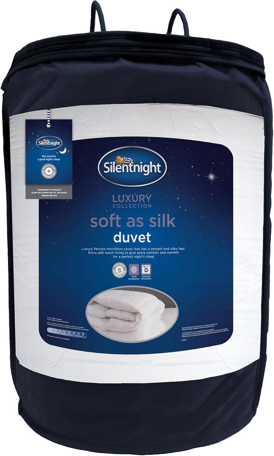 Couette Silentnight douce comme la soie, 10,5 tog, pour lit double, blanc, microfibre, blanc, king size Couettes et couettes Naty Shop 40X30X30 cm 13,5 Tog