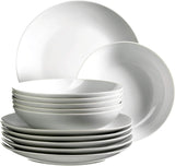 Mäser Barca service de table pour 6 personnes, lot de 12, porcelaine, blanc