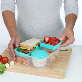 Bento Box TO GO système de boîte à lunch avec compartiments | Boîte à lunch 1,25 L avec pot de yaourt/fruits | pour enfants et adultes l | Minty Teal sans BPA [21685-8T], vert menthe Naty Shop boîtes de conservation alimentaire