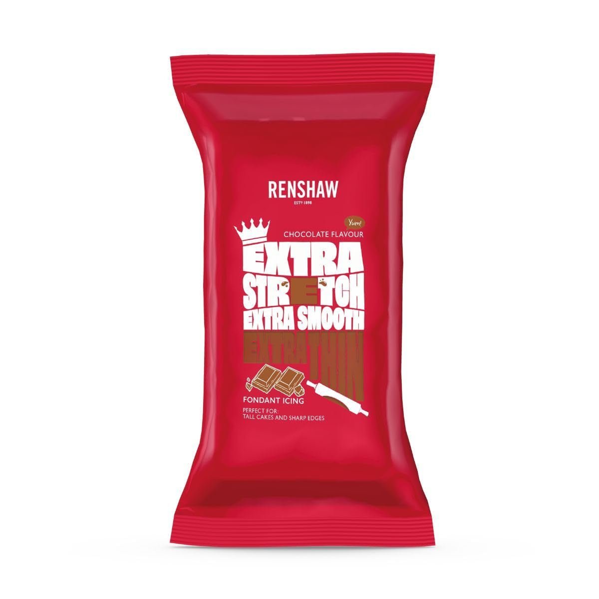 Extra Fondant Chocolat Marron 1kg - Fondant extra élastique au goût de vanille, parfait pour recouvrir les gâteaux - Chocolat marron - 1 kg de Pâte à Sucre Naty Shop Default Title