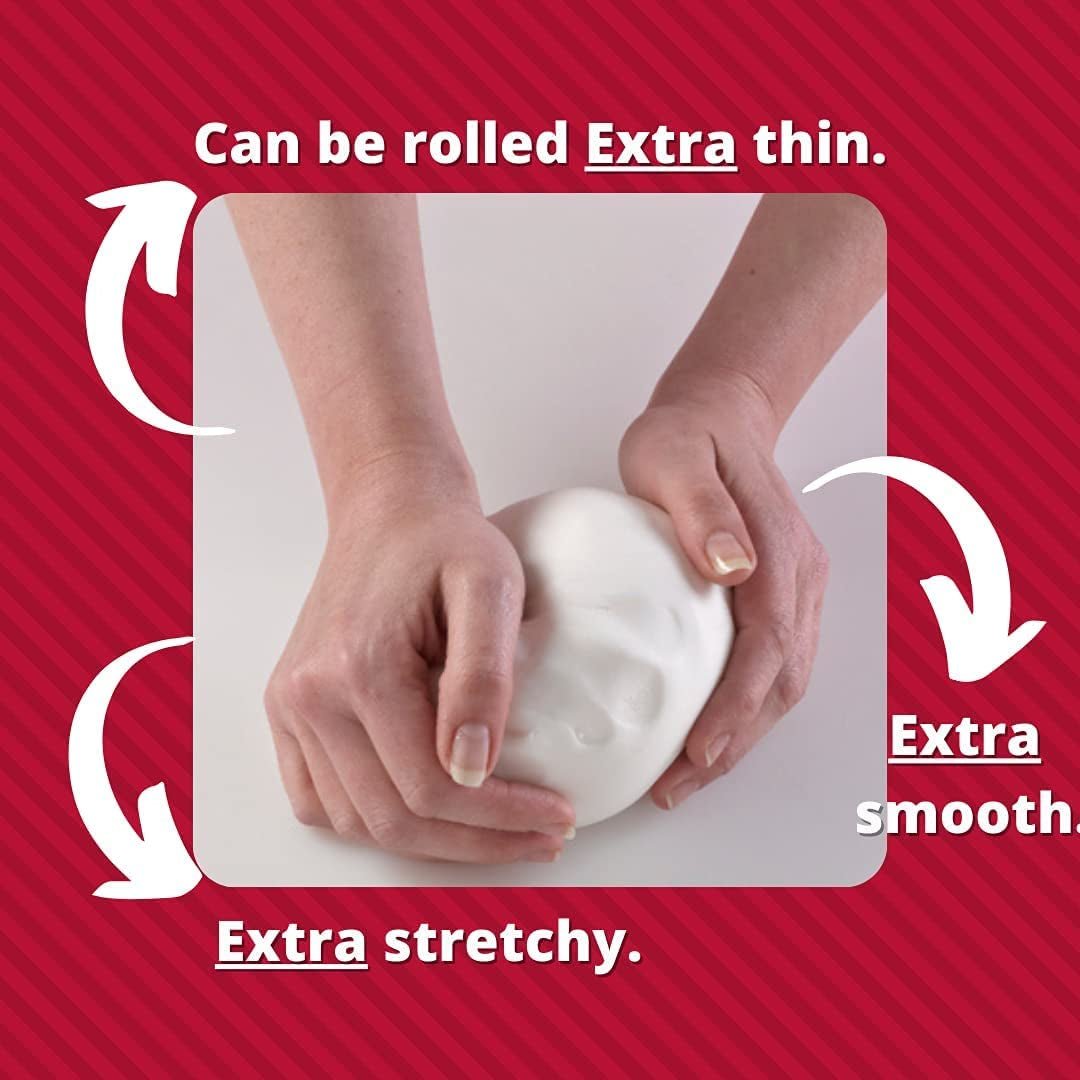 Extra Fondant Rouge 1kg - Fondant extra élastique au goût de vanille, parfait pour recouvrir les gâteaux - Rouge - 1 kg de Pâte à Sucre Naty Shop