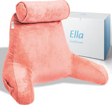 Ella Oreiller de lecture pour lit et canapé avec tour de cou amovible – Oreiller de dos pour lit – Oreiller de lecture en mousse à mémoire de forme avec accoudoirs, idéal pour lire, regarder la télévision, se détendre ou comme soutien du dos – Gris
