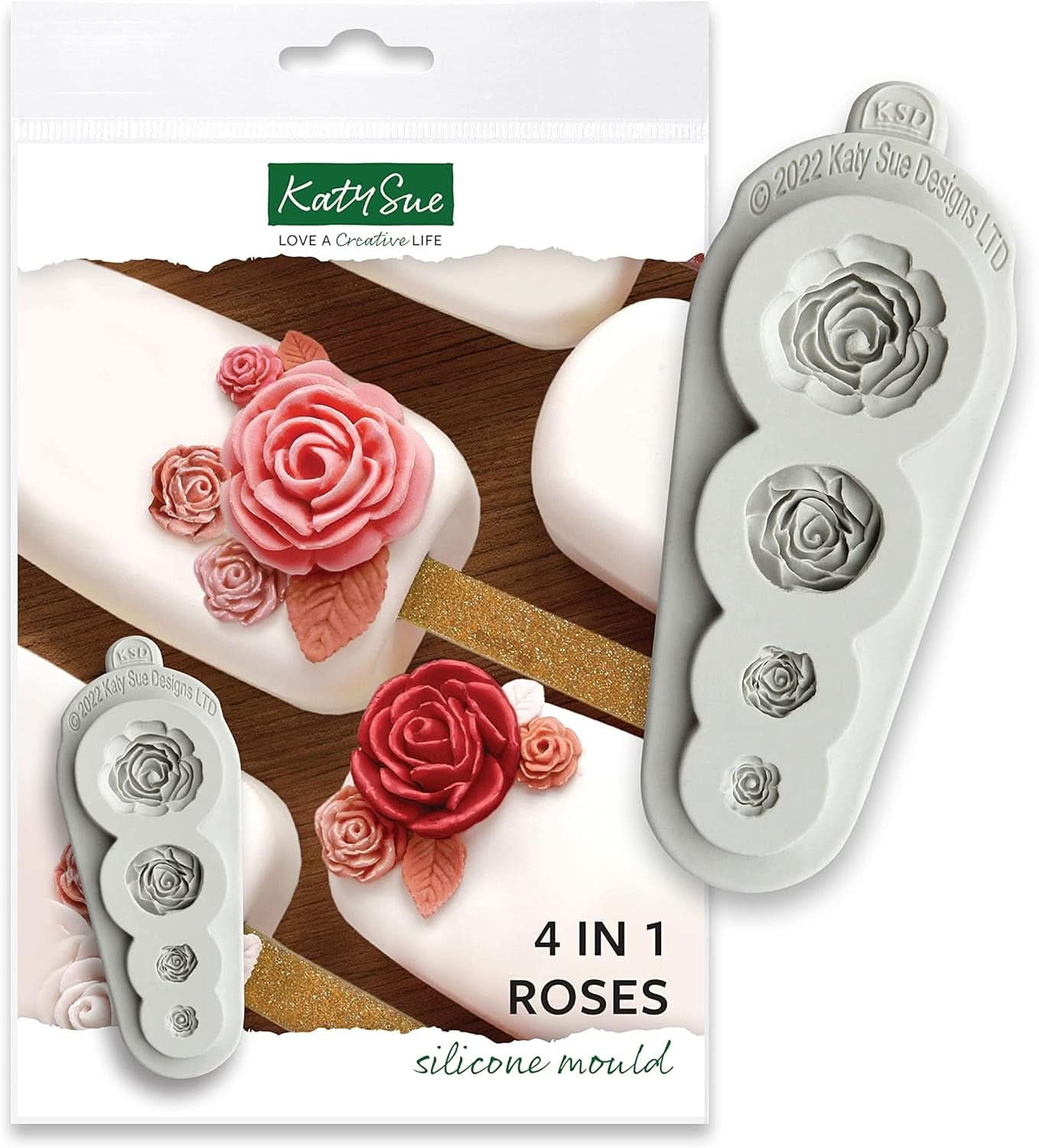 Katy Sue, Moule Silicone 4 Roses Cuisine Naty Shop