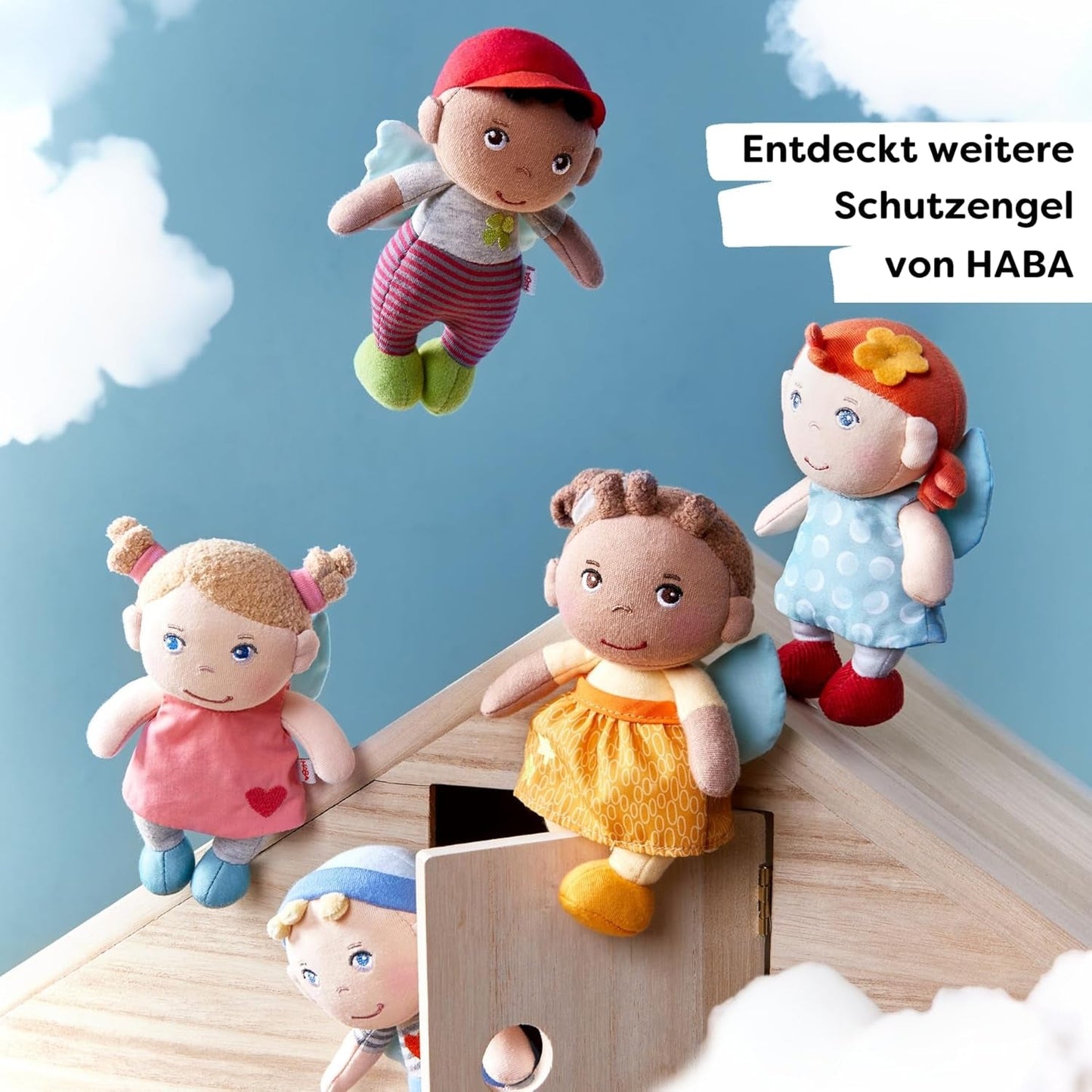 HABA Ange Gardien Holly - Poupée en tissu doux (15 cm), cadeau de bienvenue parfait pour les bébés et les jeunes enfants - Lavable à 30 °C - 2011871001