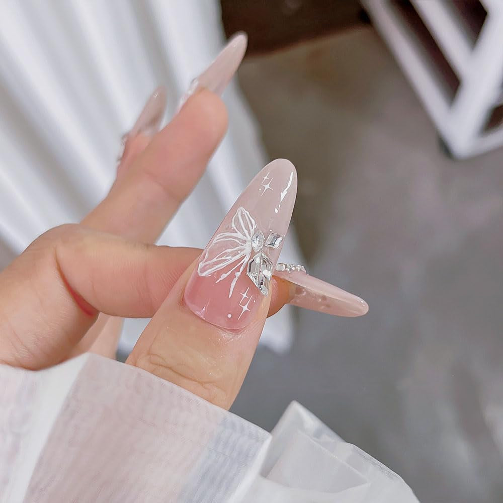 Aurora Muschel Schmetterling Nagelsticker Weiß Schmetterlinge Nail Sticker Gelee Relief Butterfly Nagelaufkleber Y2K Papillons Nagel Sticker Nägel Nageldesign Nagel Zubehör Nail Art Stickers Nailart