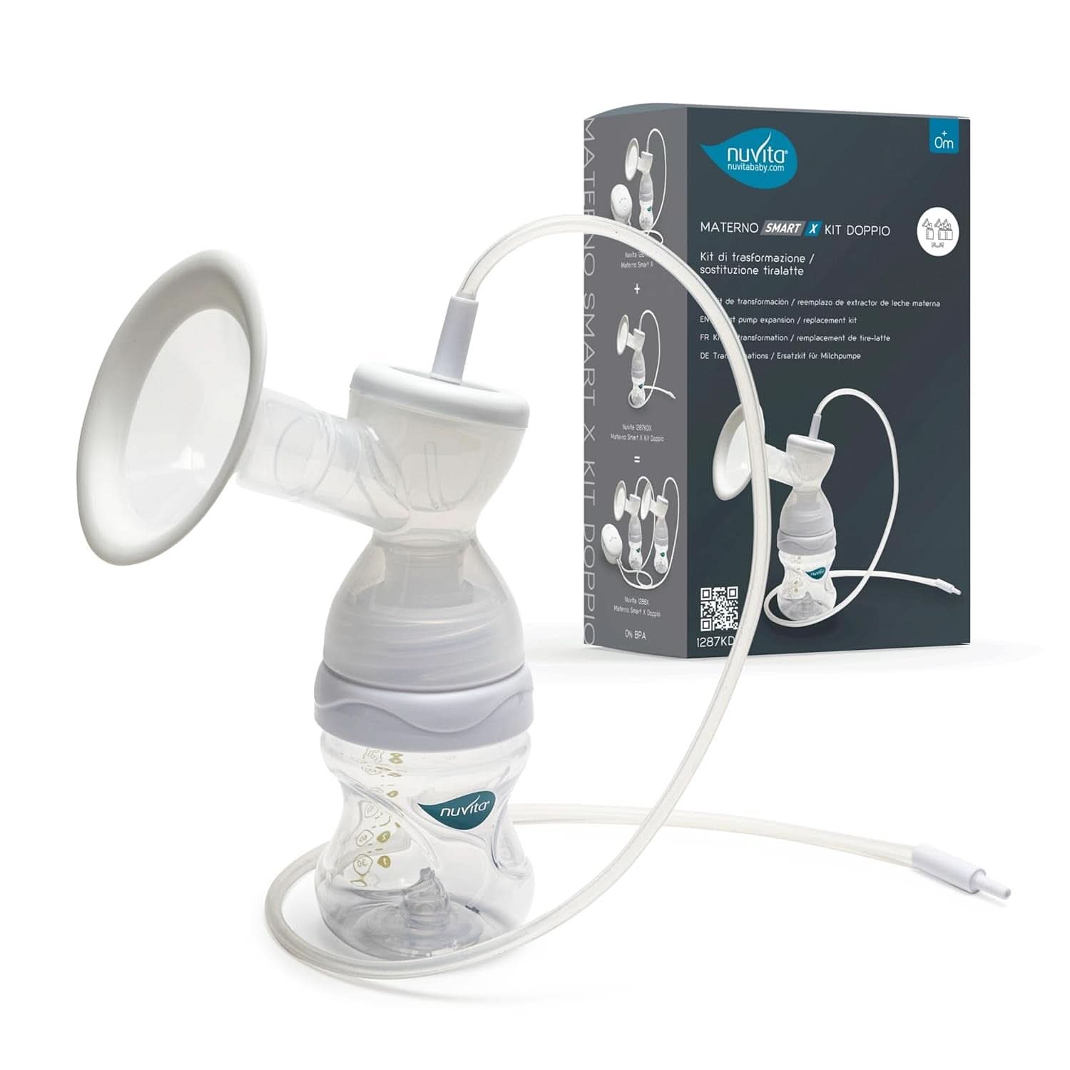 Ensemble de pompe double Nuvita Efficient pour Materno Smart X - 1287KDX | Ensemble complet d'accessoires, biberon anti-colique approuvé par Aio Accesorii Hrana si Alattare Bebe Naty Shop