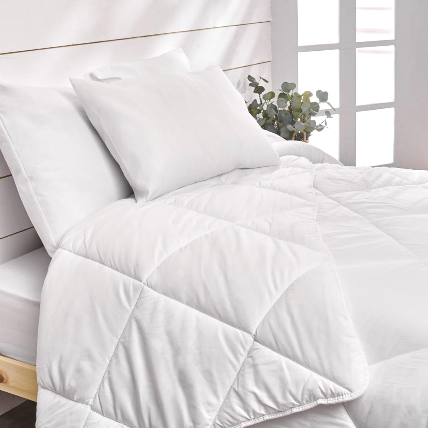 Couette chaude pour 1 personne, Hygiafill lavable à 95°, testée professionnellement, blanc, 140X200Cm, KBOB40 Couettes et couettes Naty Shop