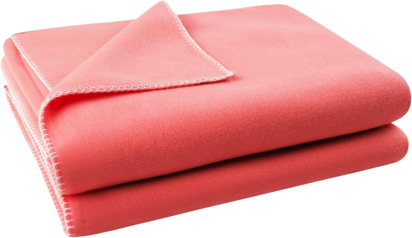 Couverture Zoeppritz en couleur: Rouge, Composée de 65% Polyester, 35% Viscose, Taille: 160X200 Cm, 103291-235-160X200 Lits et Couvertures Zoeppritz Depuis 1828 235 Corail 160X200 Cm