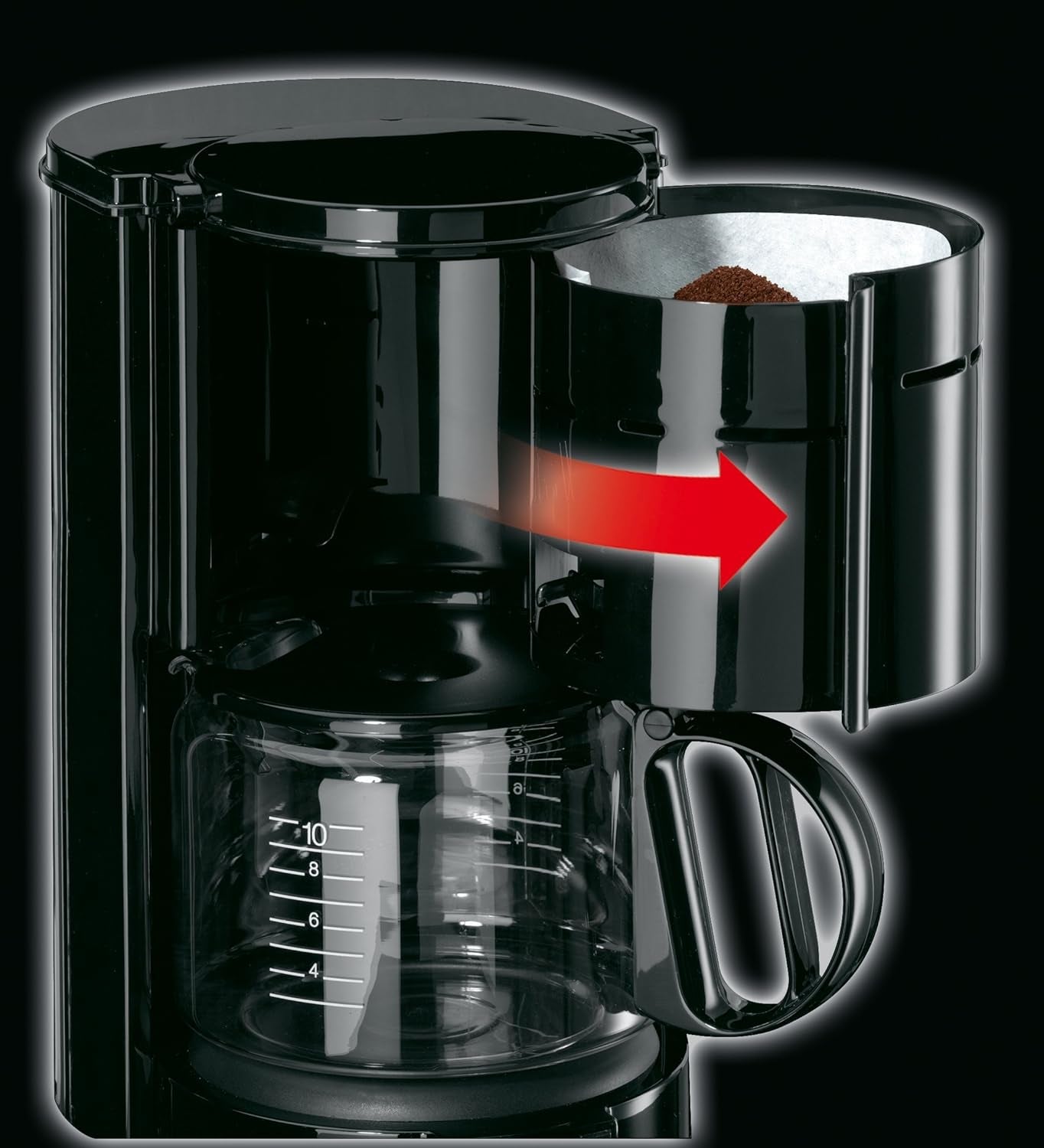 Machine à expresso Braun KF 47 BK - Machine à expresso avec filtre et carafe en verre pour café filtre classique, café aromatique grâce au système OptiBrew, système anti-goutte, arrêt automatique, noir