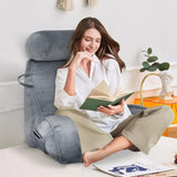 Oreiller de lecture XL pour lit et canapé avec tour de cou amovible, oreiller de dos idéal pour adultes avec mousse à mémoire de forme pour lire, travailler, jouer, regarder la télévision, se détendre (gris)