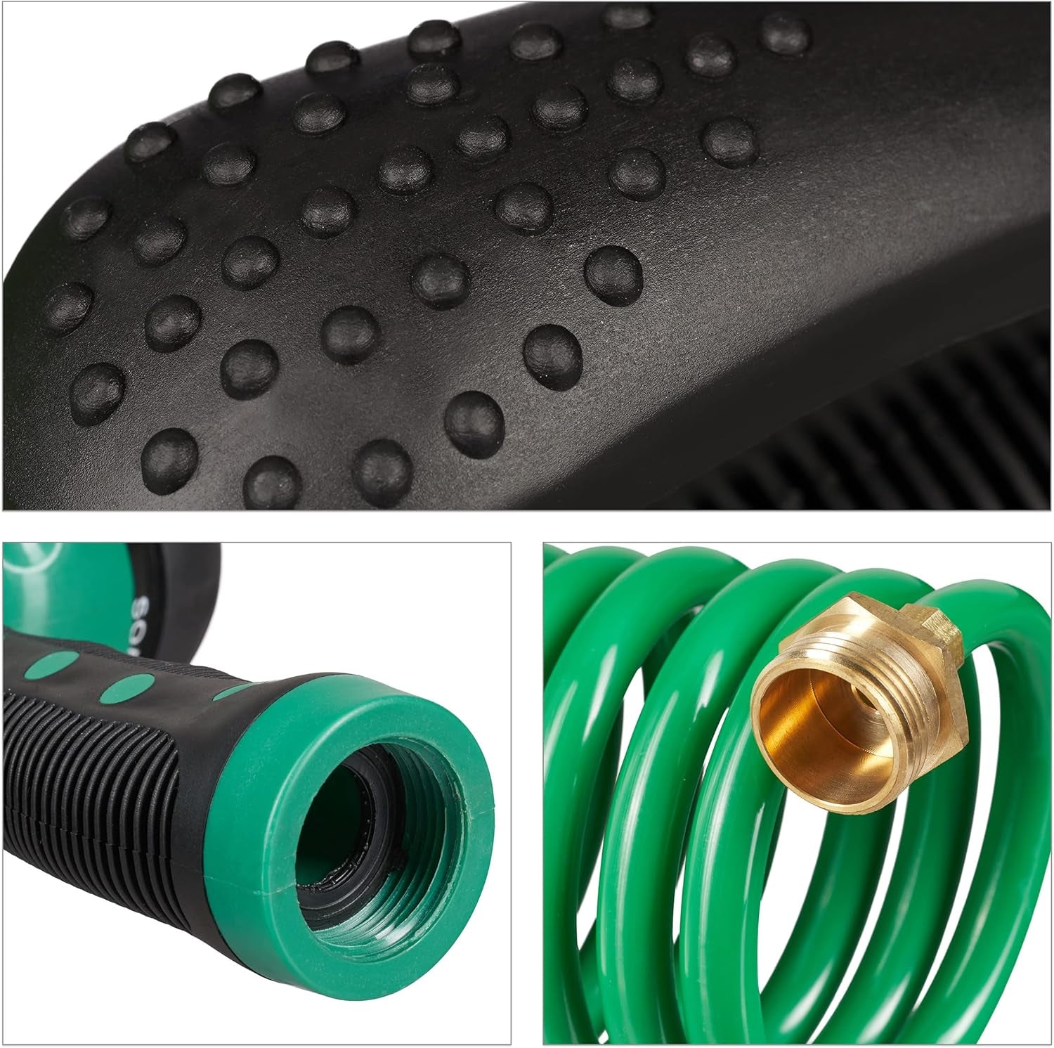 Relaxdays Tuyau spiralé extensible jusqu'à 20 m Tuyau d'arrosage flexible avec pulvérisateur d'eau 7 modes de pulvérisation Vert