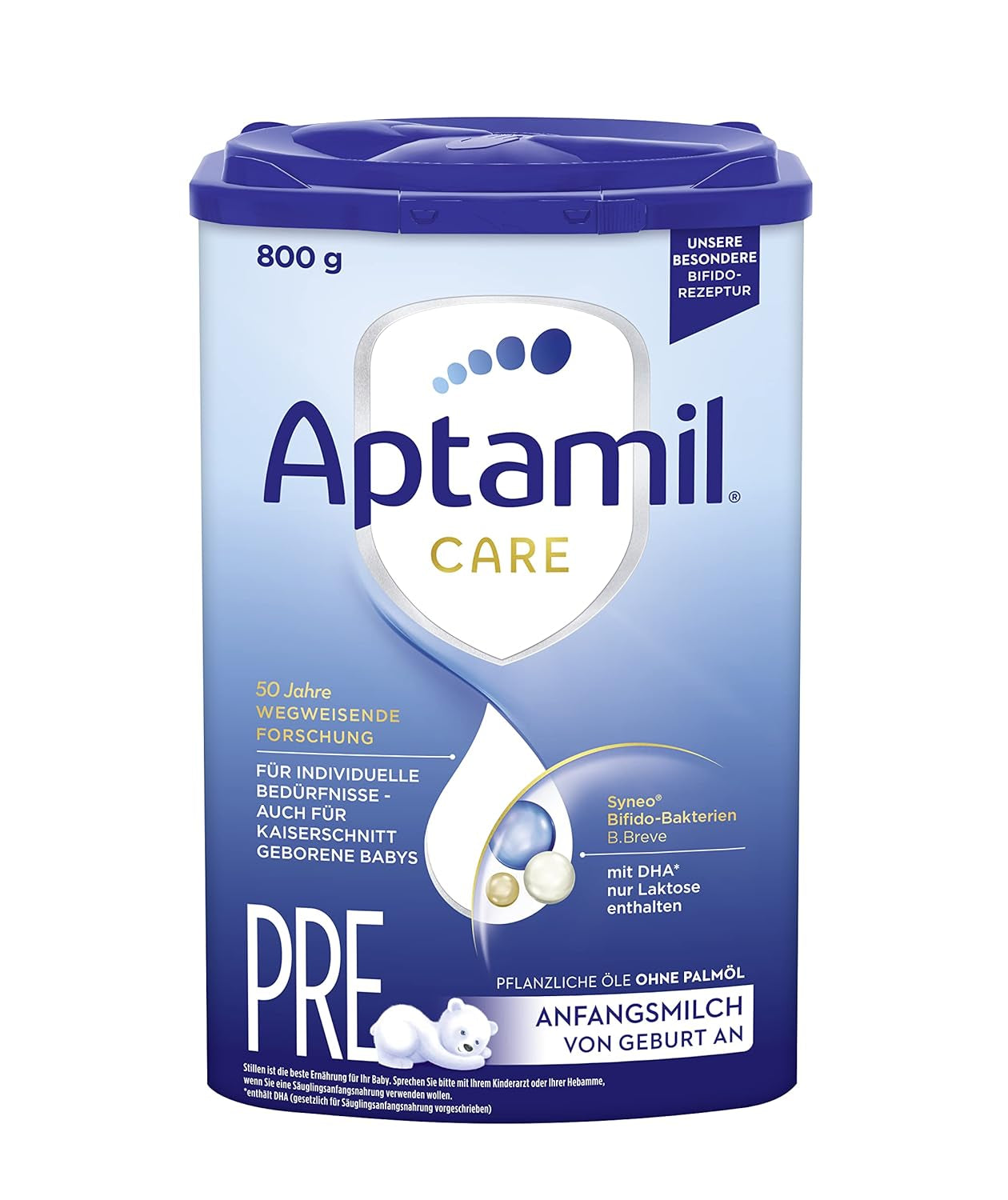 Aptamil Care PRE – Traitement du lait, avec DHA et confort – Traitement spécial du régime, gestion du régime, soins de santé, soins de santé et produits de remplacement, huile de palme, poudre de lait, 1x 800 g
